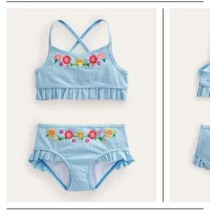 Boden Girls Embroidered Frilly Bikini Size 6-7Y 122cm